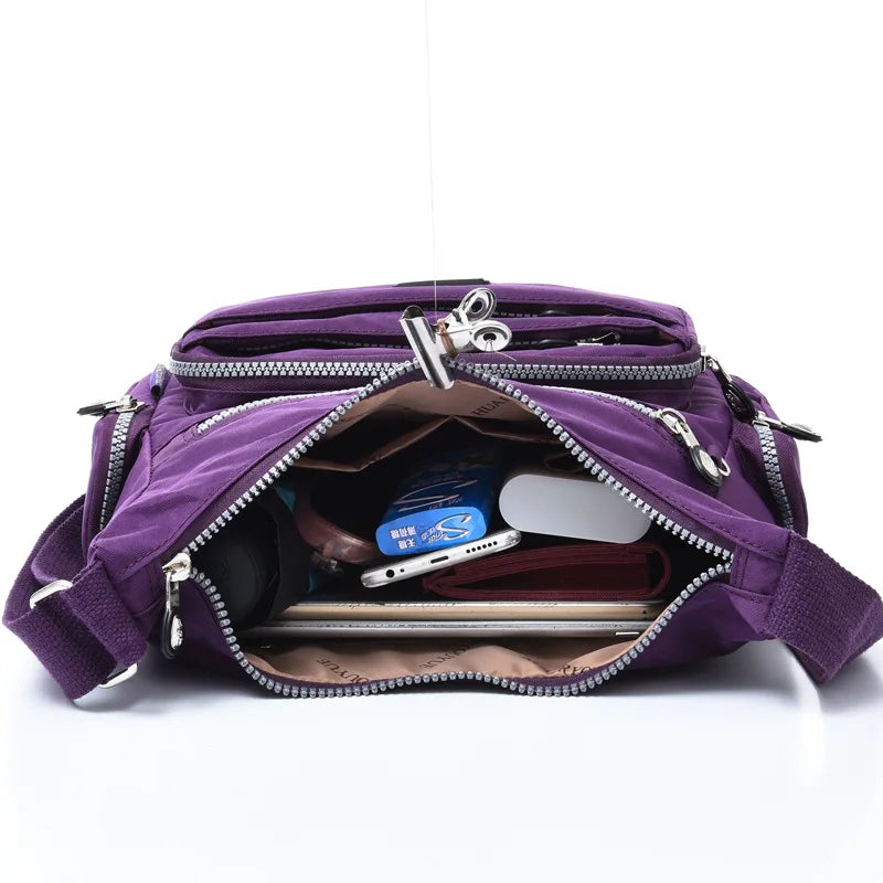 Women Shoulder Messenger Bag Waterproof Nylon Oxford Crossbody Bag