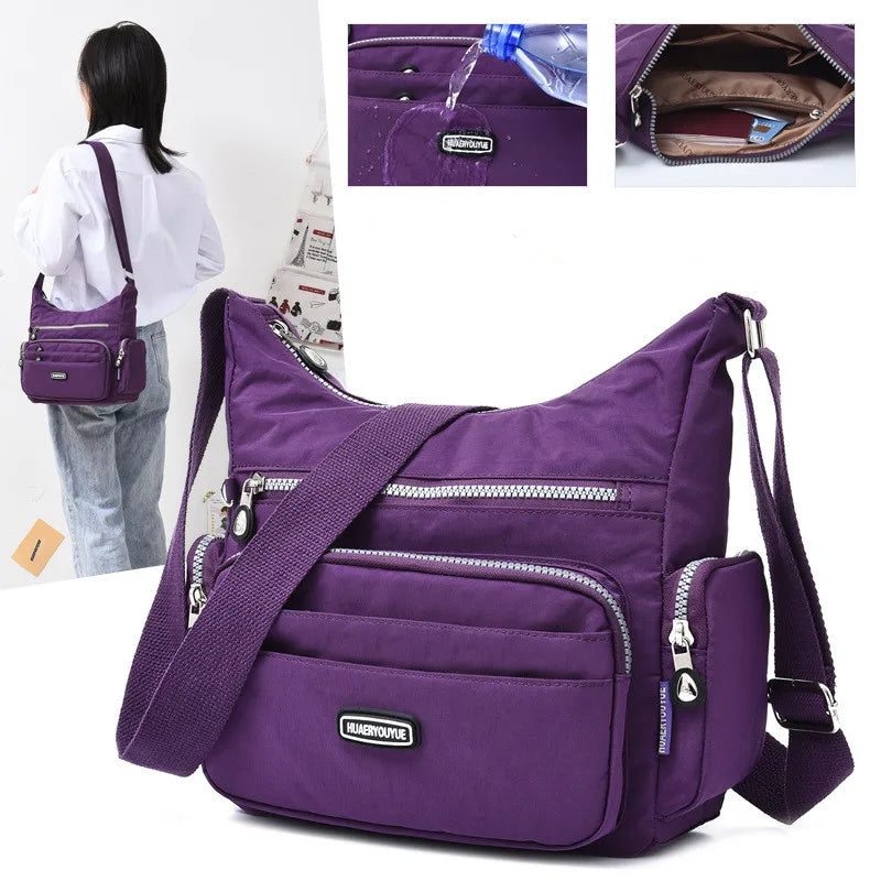 Women Shoulder Messenger Bag Waterproof Nylon Oxford Crossbody Bag