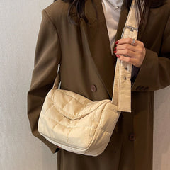 Women Shoulder Tote Bag Quilted Sling Hand Bag Solid Rhombus Pattern