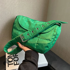 Women Shoulder Tote Bag Quilted Sling Hand Bag Solid Rhombus Pattern