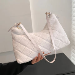 Women Shoulder Tote Bag Plush Armpit Bag Lightweight for Travel Shopping