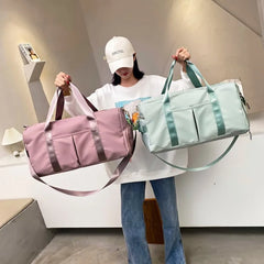Women Shoulder Travel Bag Multifunctional Weekend Gym Luggage Female Nylon Large