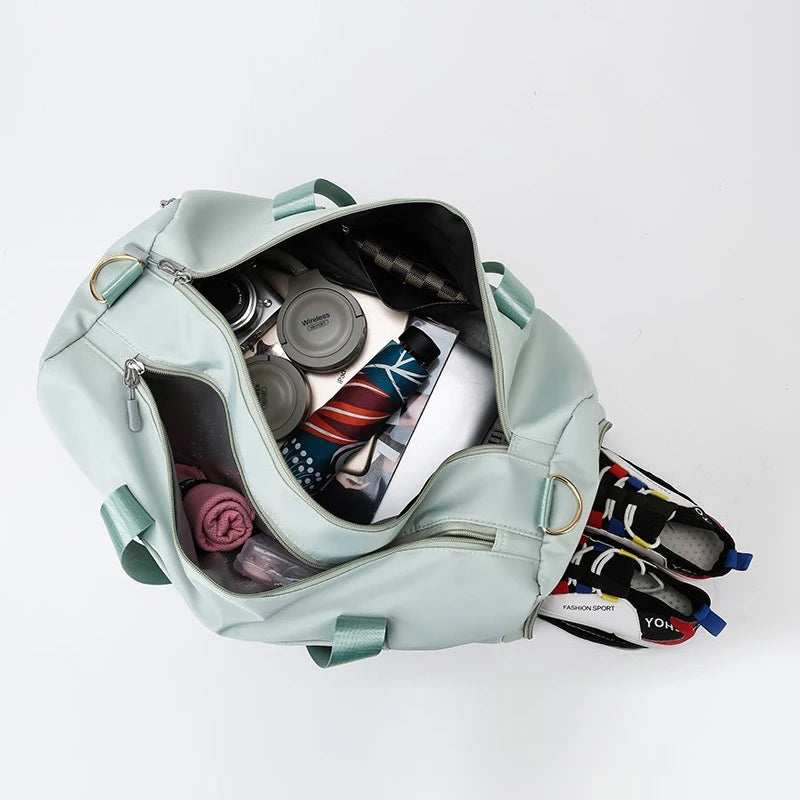 Women Shoulder Travel Bag Multifunctional Weekend Gym Luggage Female Nylon Large