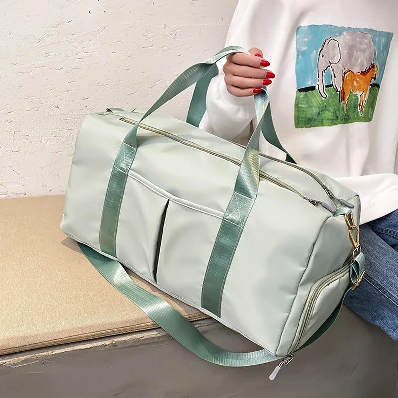 Women Shoulder Travel Bag Multifunctional Weekend Gym Luggage Female Nylon Large