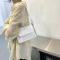 Women Shoulder Underam Bags PU Leather Small Square Flap Handbag Totes