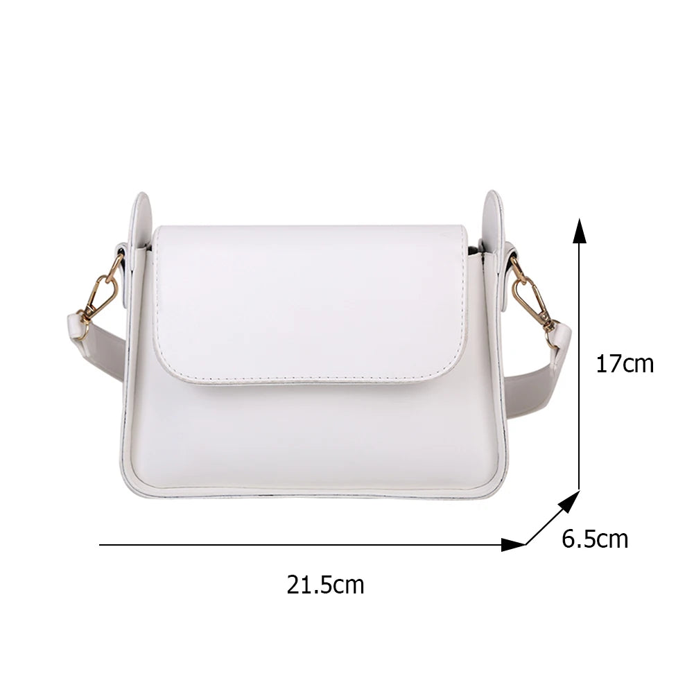 Women Shoulder Underam Bags PU Leather Small Square Flap Handbag Totes