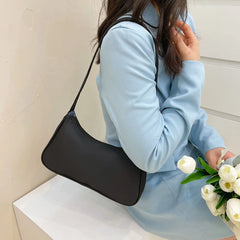 Women Nylon Shoulder Bag Top-handle Clutch Zipper Shopper Handbag Pouch