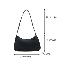 Women Nylon Shoulder Bag Top-handle Clutch Zipper Shopper Handbag Pouch