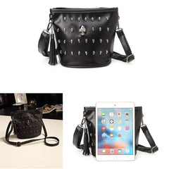 Women Skull Punk Goth Tassel Messenger Shoulder Bag Crossbody Handbag