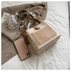 Women Small Bucket Tote Bags Wide Strap Shoulder Handbags