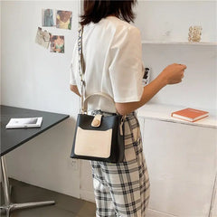 Women Small Bucket Tote Bags Wide Strap Shoulder Handbags
