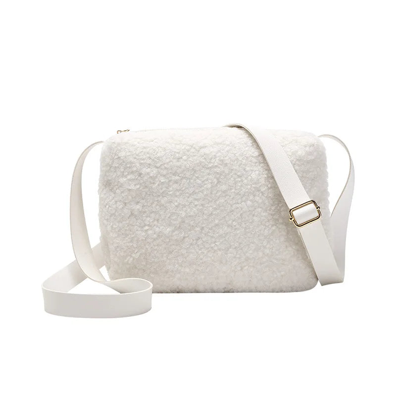 Small Plush Winter Satchel Shoulder Bag