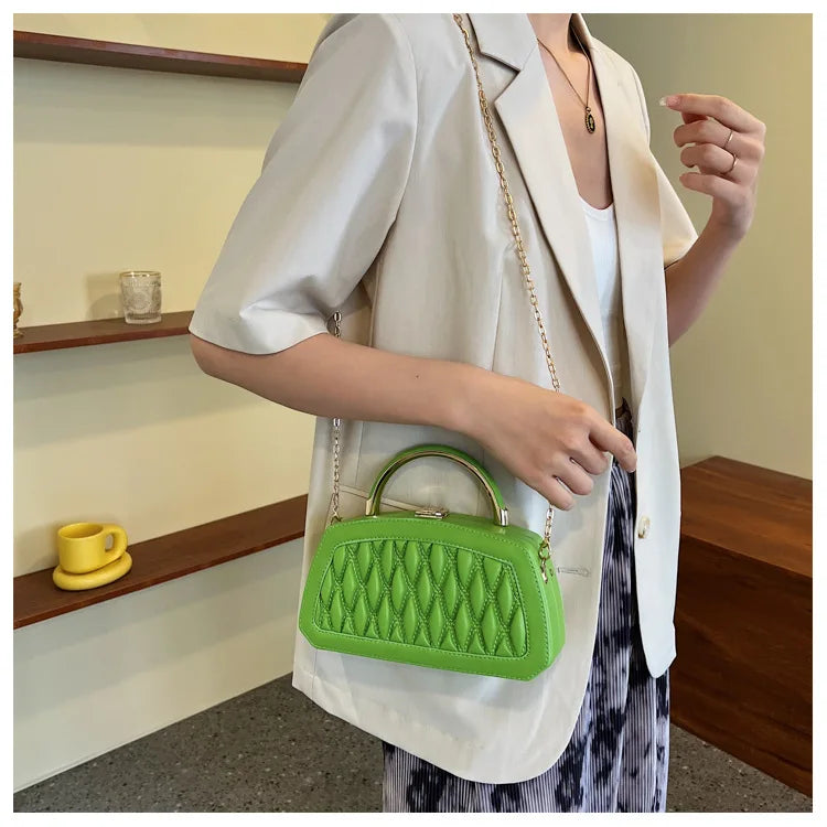 Women Small Square Bags PU Leather Shoulder Bags for Lady Chain Handbag