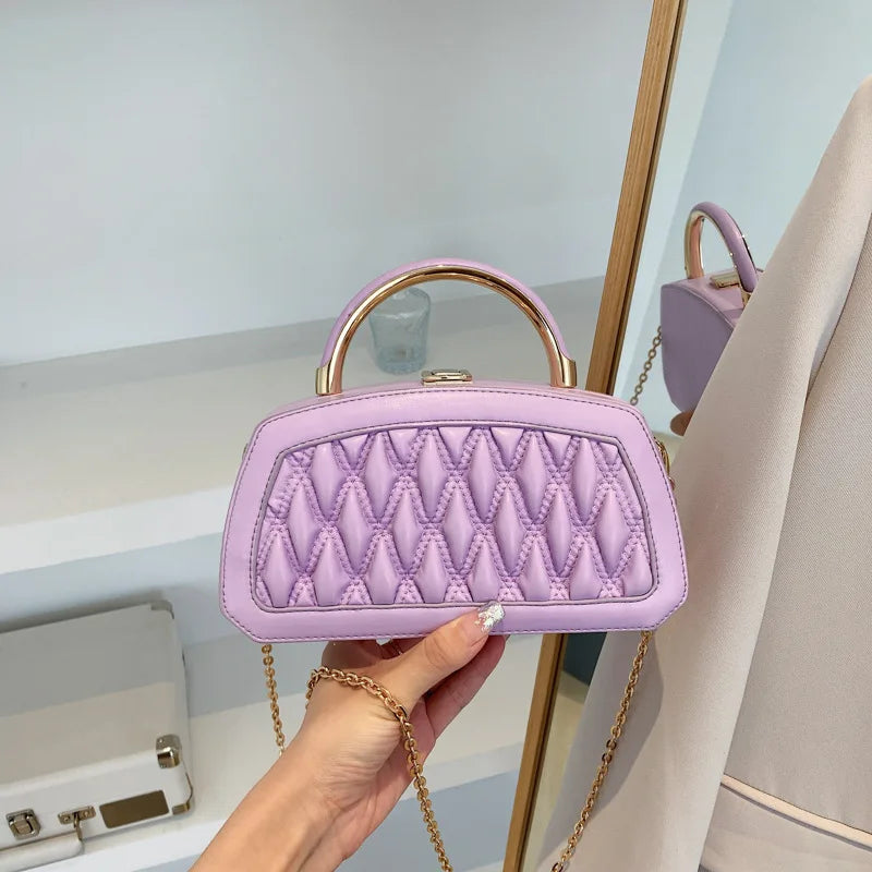 Women Small Square Bags PU Leather Shoulder Bags for Lady Chain Handbag