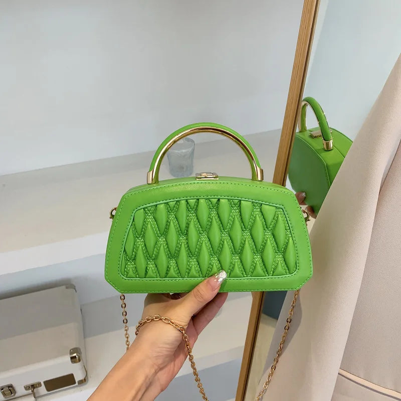 Women Small Square Bags PU Leather Shoulder Bags for Lady Chain Handbag
