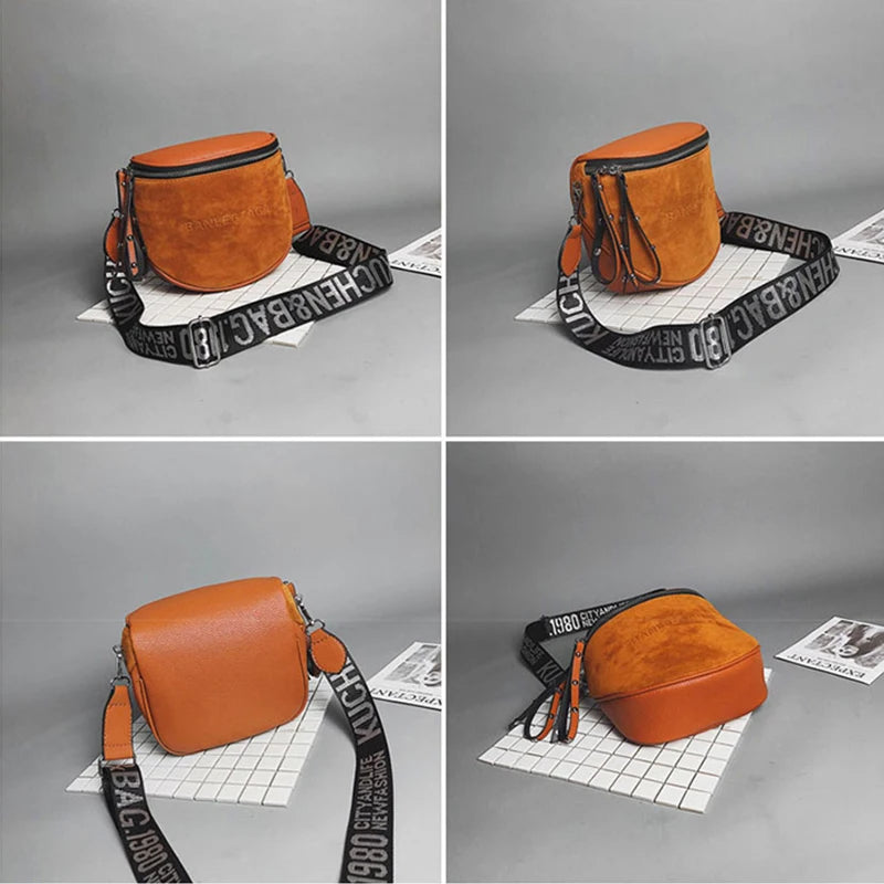 Vintage Lady Saddle Shoulder Bag Crossbody Tote Bucket Bag
