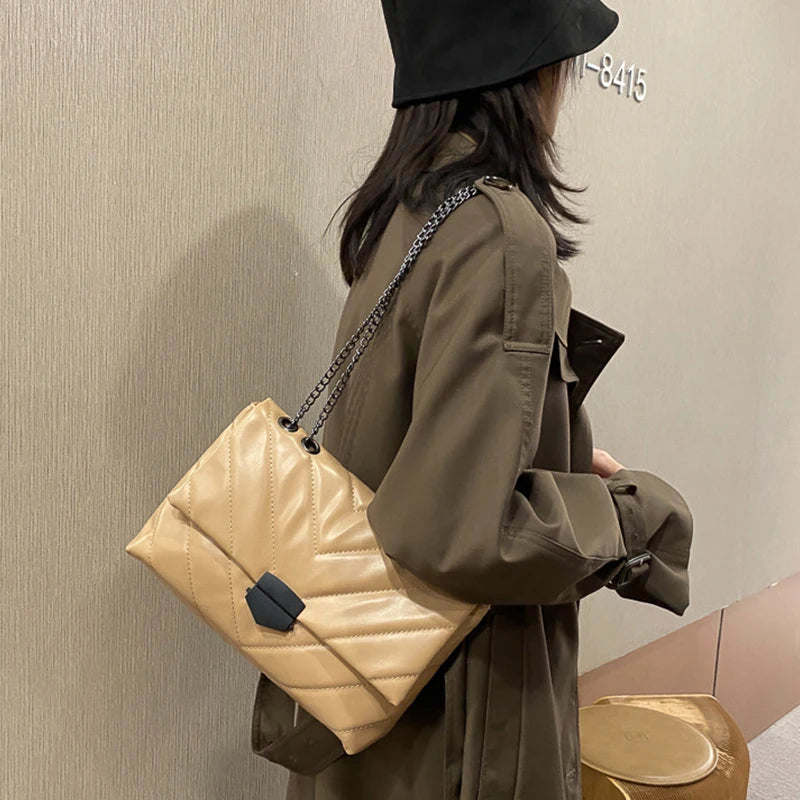 Soft PU Leather Crossbody Bag Flap Shoulder Purse Handbag Chain Totes Bolsas