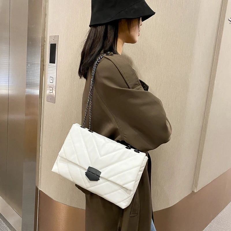 Soft PU Leather Crossbody Bag Flap Shoulder Purse Handbag Chain Totes Bolsas