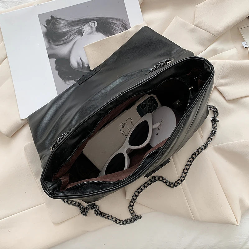 Soft PU Leather Crossbody Bag Flap Shoulder Purse Handbag Chain Totes Bolsas
