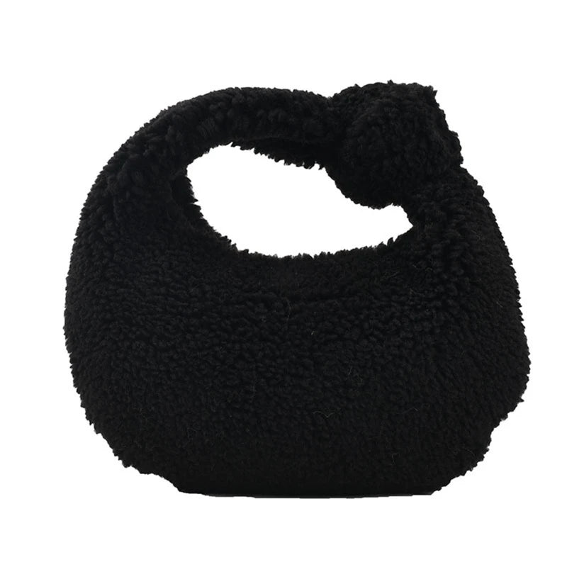 Winter Plush Shoulder Bag Small Purses Fluffy Tote Bags