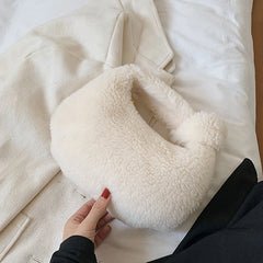 Winter Plush Shoulder Bag Small Purses Fluffy Tote Bags