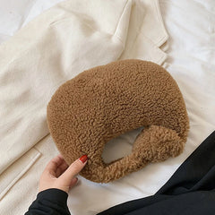 Winter Plush Shoulder Bag Small Purses Fluffy Tote Bags