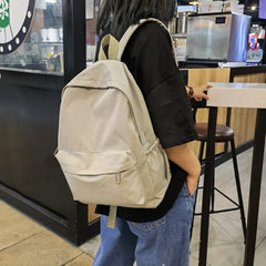 Solid Nylon Backpack Preppy Style School Bags Large Capacity Handbags Rucksack