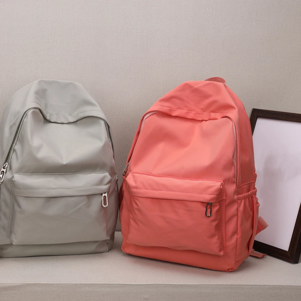Solid Nylon Backpack Preppy Style School Bags Large Capacity Handbags Rucksack