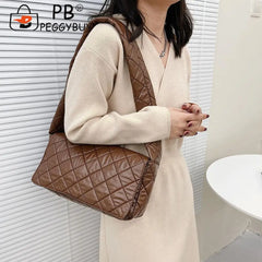 Women Space Padded Nylon Shoulder Armpit Bag Casual Quilted Top-handle Bags