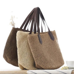 Straw Woven Shoulder Bag Vintage Summer Tote Handbag