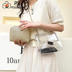 Women Straw Messenger Bag Beach Rattan Purse Woven Crossbody Handbag