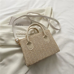 Women Straw Messenger Bag Beach Rattan Purse Woven Crossbody Handbag