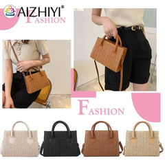 Women Straw Messenger Bag Beach Rattan Purse Woven Crossbody Handbag