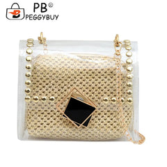 Women Straw Messenger Bag Beach Rattan Purse Woven Crossbody Handbag