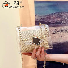 Women Straw Messenger Bag Beach Rattan Purse Woven Crossbody Handbag