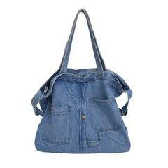 Denim Casual Tote Shoulder Bag Large Capacity Shopper Tote