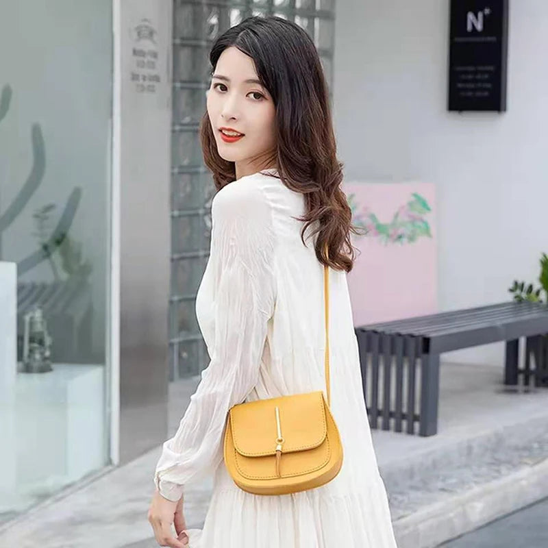 Tassel Crossbody Bag PU Leather Women Solid Single Girls Ladies