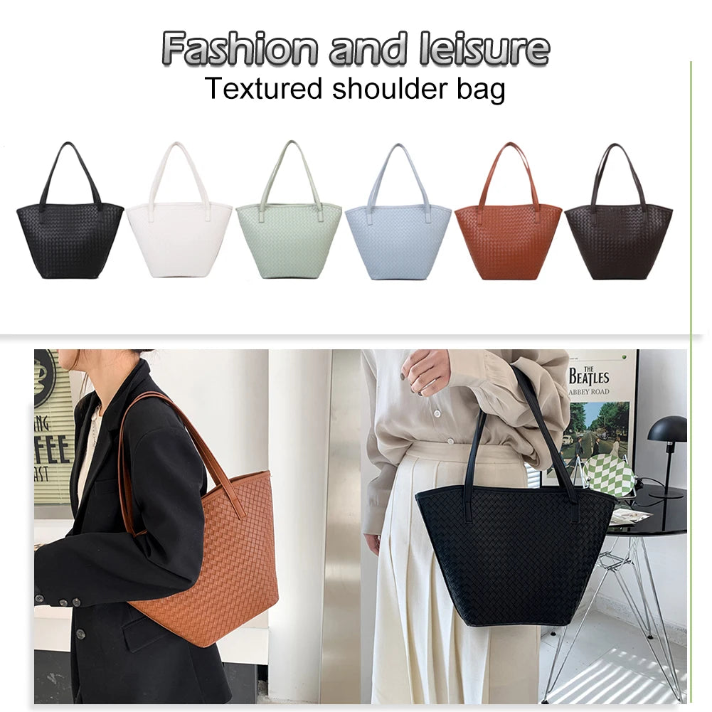 Large Capacity Textured Top-Handle Bag for Women