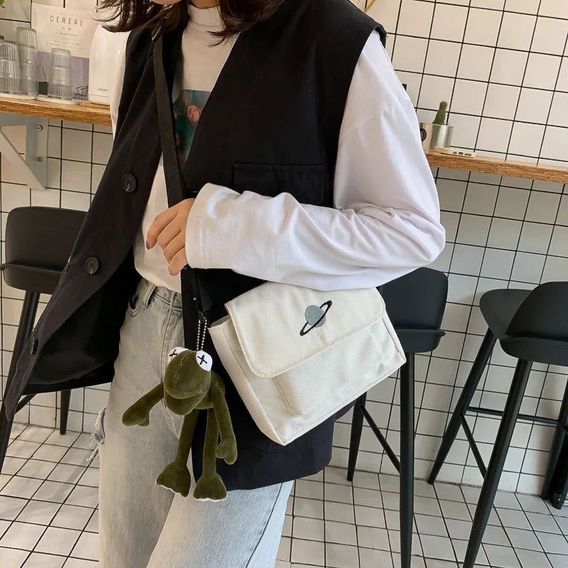 Japanese Style Planet Tooling Art Girl Student Shoulder Bag