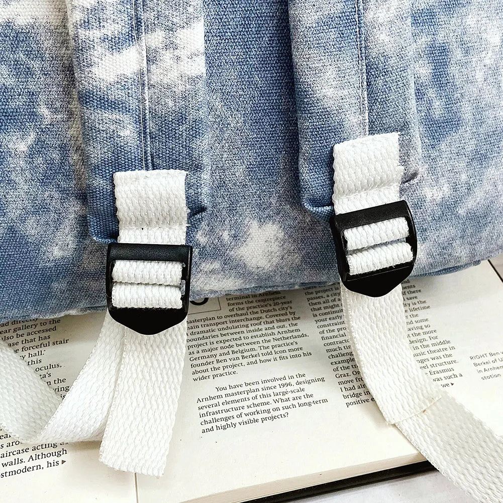 Tie Dye Print Backpack Preppy Style Student School Travel Rucksack