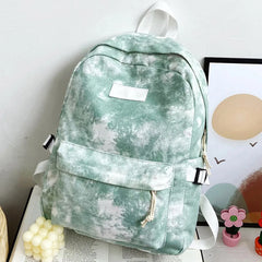 Tie Dye Print Backpack Preppy Style Student School Travel Rucksack