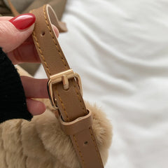 Women Top Handle Bag Rhombus Plush Clutches Bag