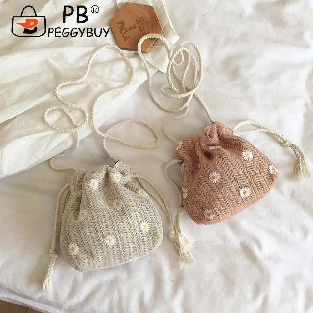Women Top-Handle Bags with Removable Strap Woven Summer Handbags