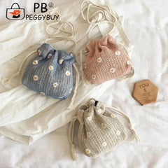 Women Top-Handle Bags with Removable Strap Woven Summer Handbags
