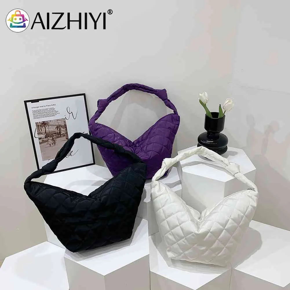 Women Cotton Padded Hobos Handbags Casual Shoulder Totes Bags