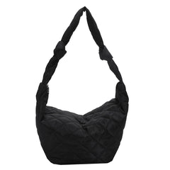Women Top-handle Totes Solid Cotton Padded Hobos Shoulder Bags