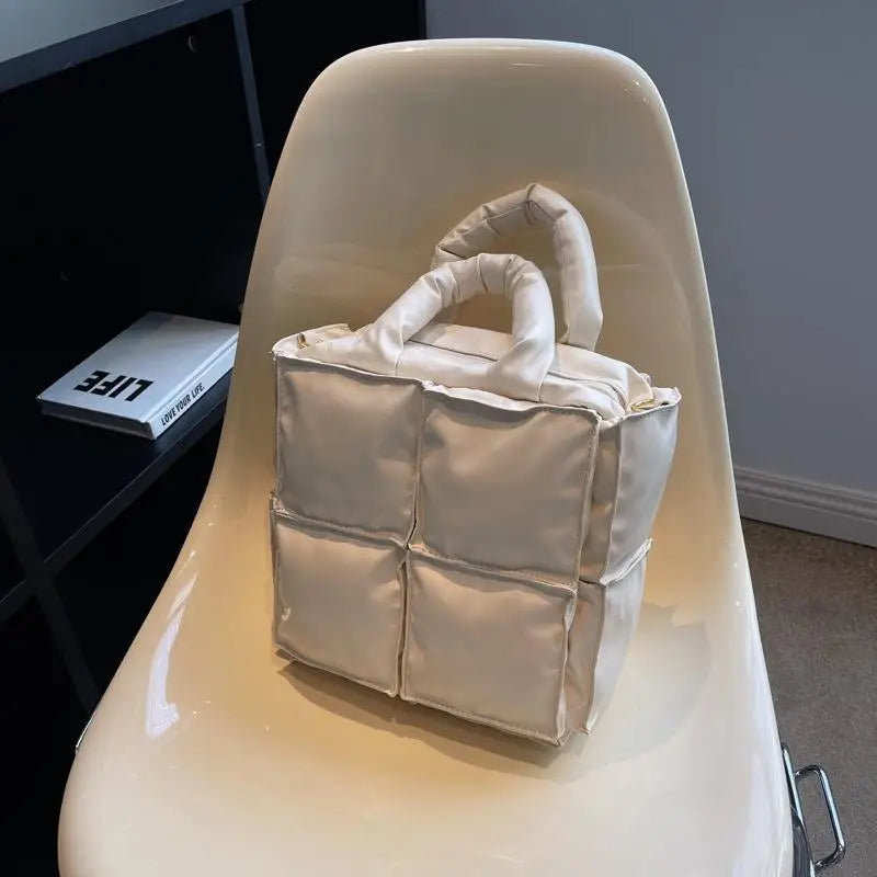 Women Tote Bag Quilted Handbags Vintage Ladies Shoulder Bag
