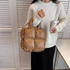 Women Tote Bag Quilted Handbags Vintage Ladies Shoulder Bag