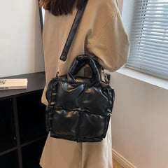 Women Tote Bag Quilted Handbags Vintage Ladies Shoulder Bag