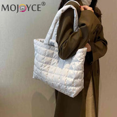 Women Quilted Tote Bag Shoulder Handbags Rhombus Pattern Top-handle Bags